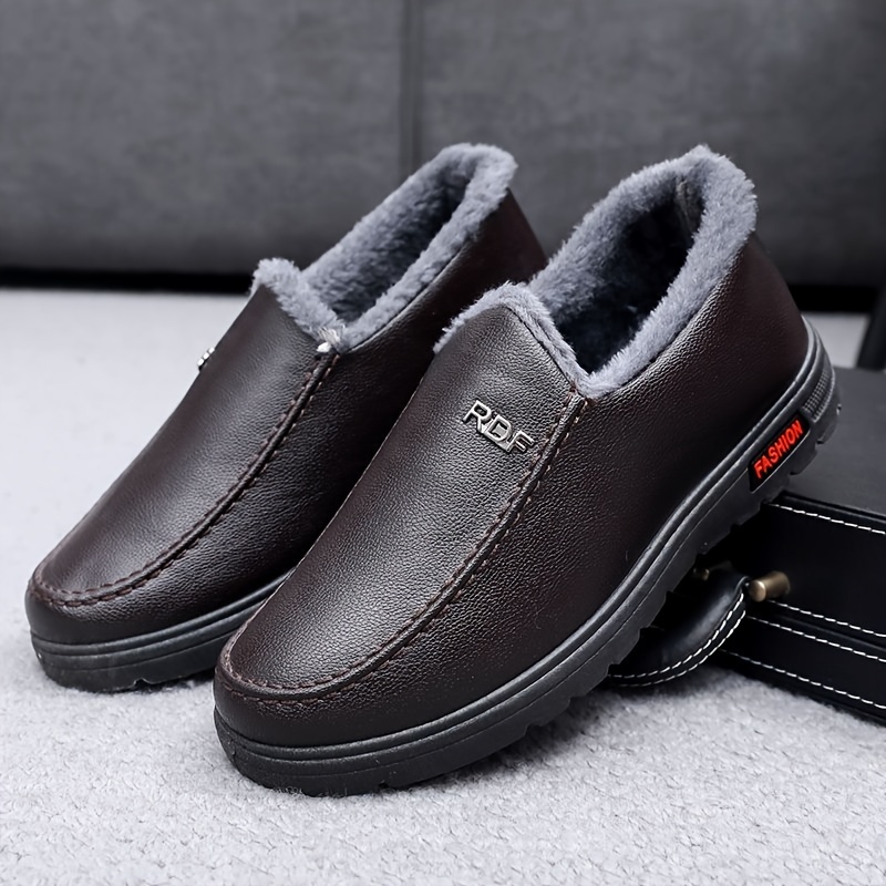 Men’s Casual Soft Sole Loafers, Slip-resistant Slip On Shoes With Fuzzy Lining For Outdoor Walking Driving, Autumn And Winter