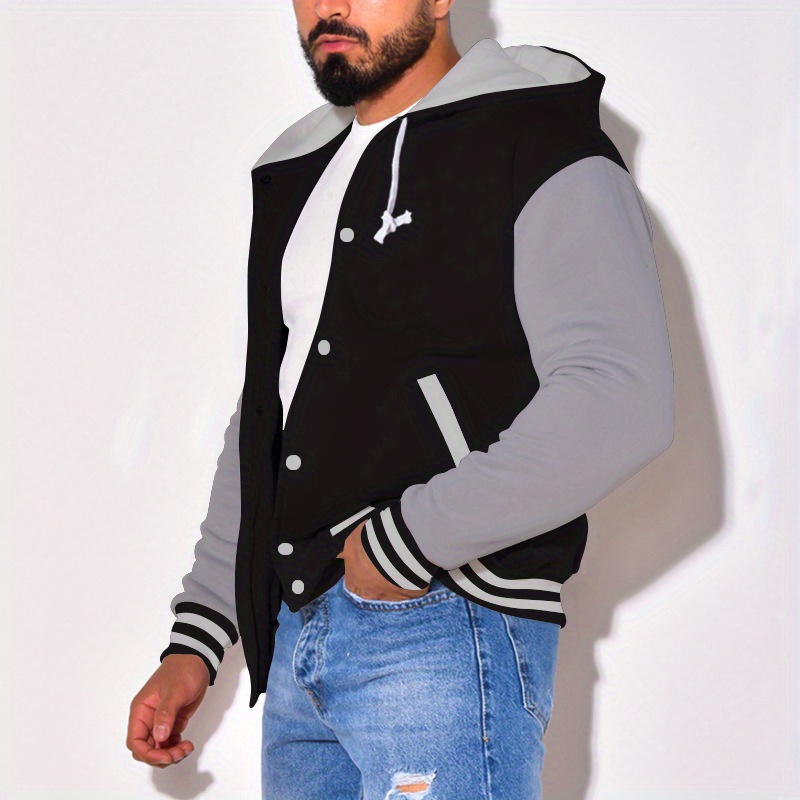 collor blocked hoodie baseball jacket for men hooded varsity baseball jacket letterman jacket mens coat for spring fall details 27