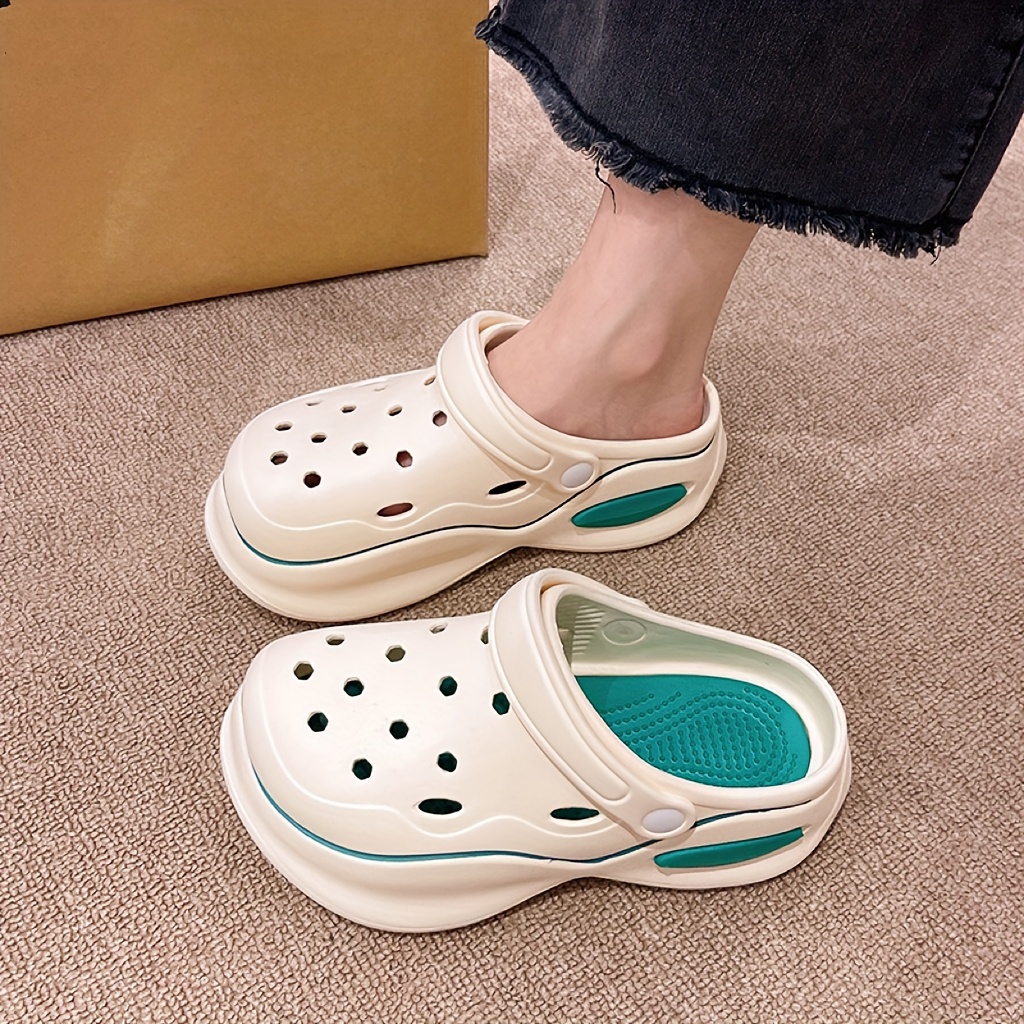 womens solid color pillow clogs slip on soft sole casual summer slides non slip platform garden clogs details 7