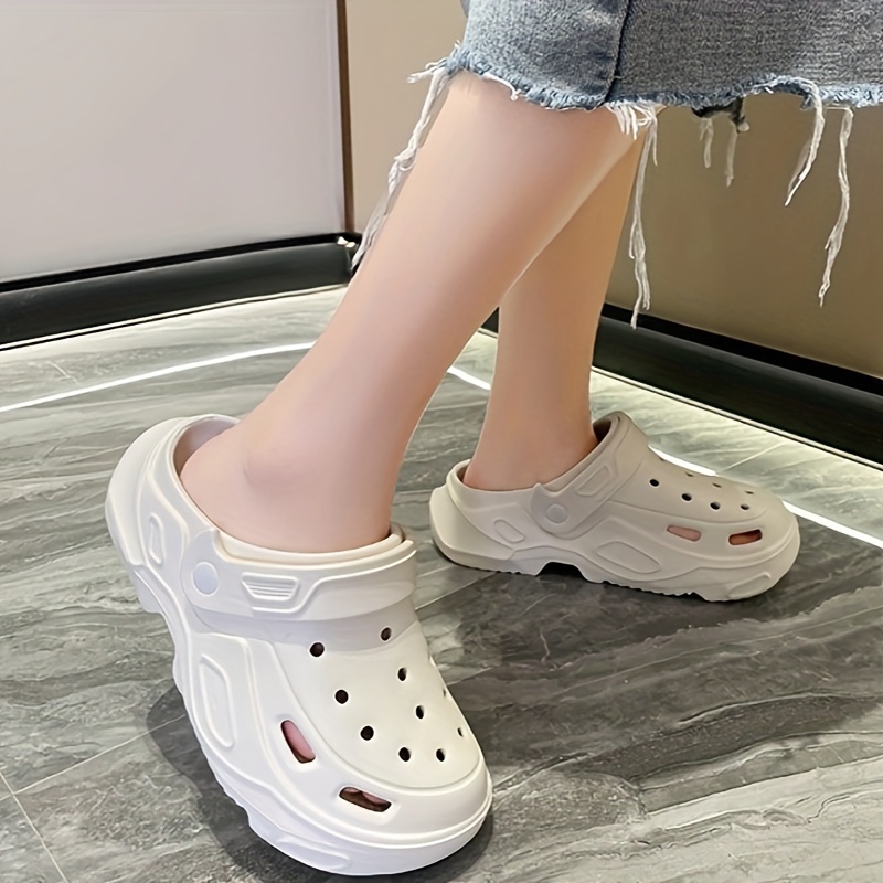 solid color pillow clogs slip on soft sole platform casual eva slides summer non slip garden slides details 2